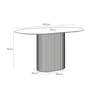 Стол обеденный овальный Mono Stripe 140х85