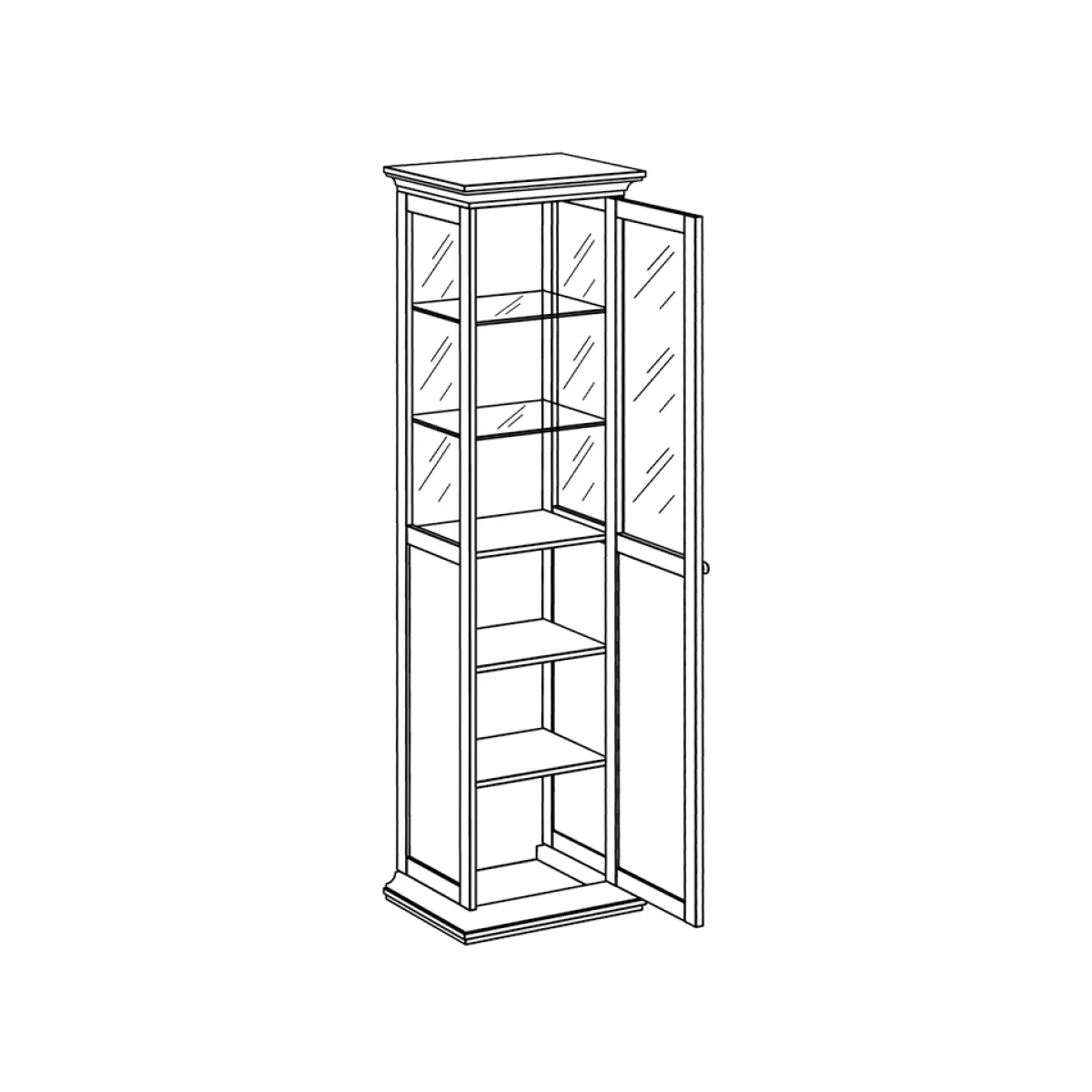 Шкаф-витрина однодверный