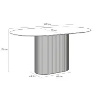 Стол обеденный овальный Mono Stripe 160х95