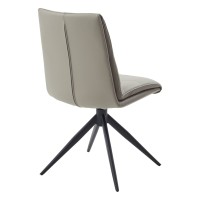 Стул ВИГГЕ (VIGGE) 360 град. поворот.  HF017-11 / HF017-12 Бежевый, экокожа / Черный каркас, ®DISAUR