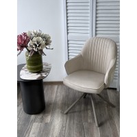 Стул РИКАРД (RIKARD) 360 град. кремовый RIELY-111/PRESENT-120, шенилл-велюр / латте каркас, ®DISAUR