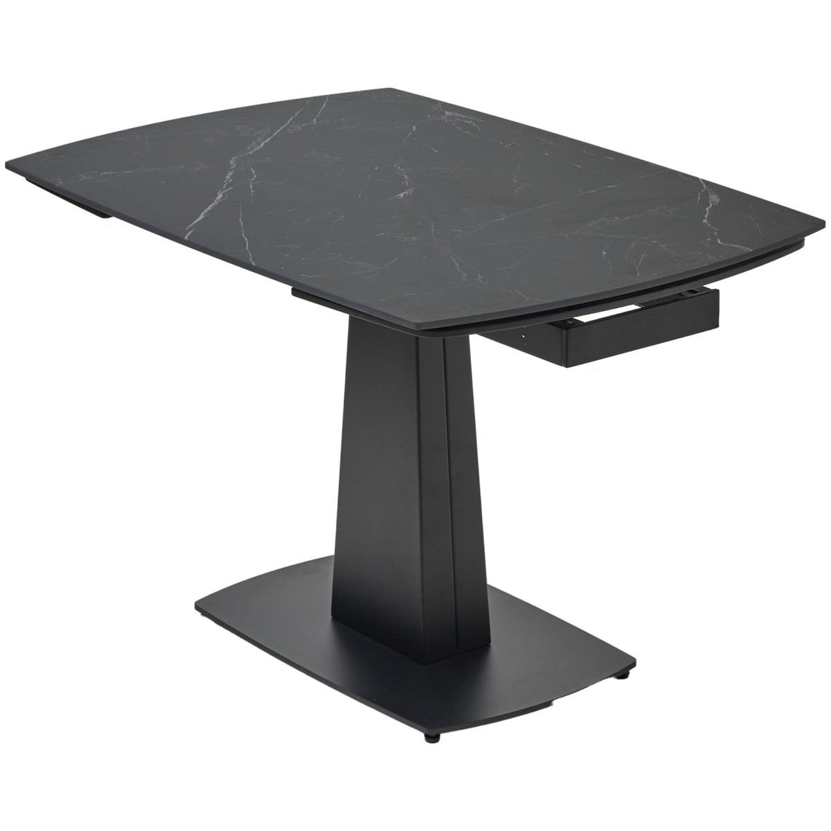 Стол БАЛД (BALDE) 140 цвет ЧЕРНЫЙ МРАМОР МАТОВЫЙ (MATT BLACK MARBLE SOLID CERAMIC )/ ЧЕРНЫЙ, ®DISAUR
