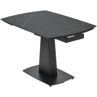 Стол БАЛД (BALDE) 140 цвет ЧЕРНЫЙ МРАМОР МАТОВЫЙ (MATT BLACK MARBLE SOLID CERAMIC )/ ЧЕРНЫЙ, ®DISAUR