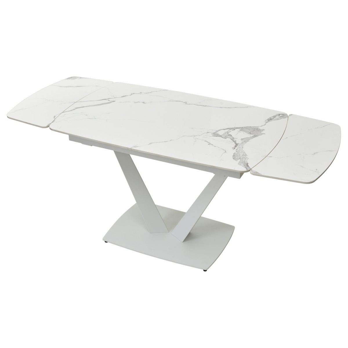 Стол АЛАТРИ (ALATRI) 120 цвет БЕЛЫЙ МРАМОР ГЛЯНЦ. (GLOSS STATUARIO WHITE), керамика / БЕЛЫЙ, ®DISAUR
