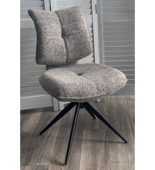 Стул ДЕЛИ (DELI) 360 град, цвет СЕРЫЙ H300126-3, ткань / ЧЕРНЫЙ каркас, ®DISAUR