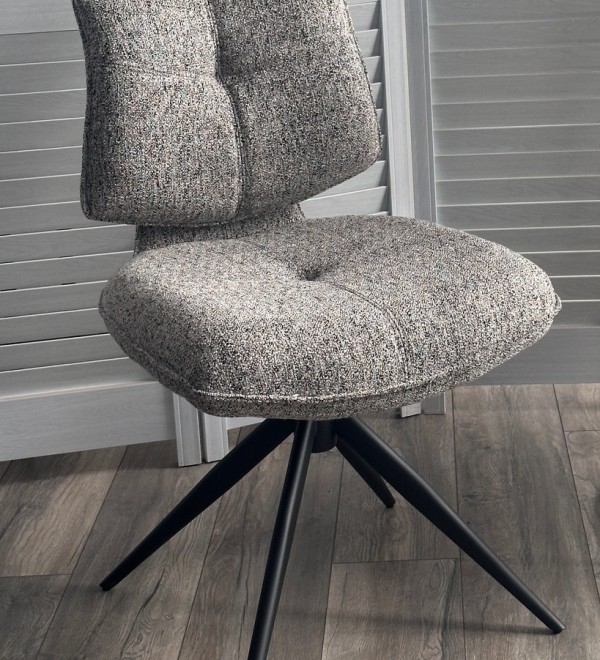 Стул ДЕЛИ (DELI) 360 град, цвет СЕРЫЙ H300126-3, ткань / ЧЕРНЫЙ каркас, ®DISAUR