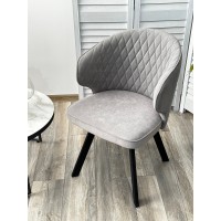 Стул СКАТ (SKAT) 360 град. поворот. цвет B22 Серый, велюр / черный каркас