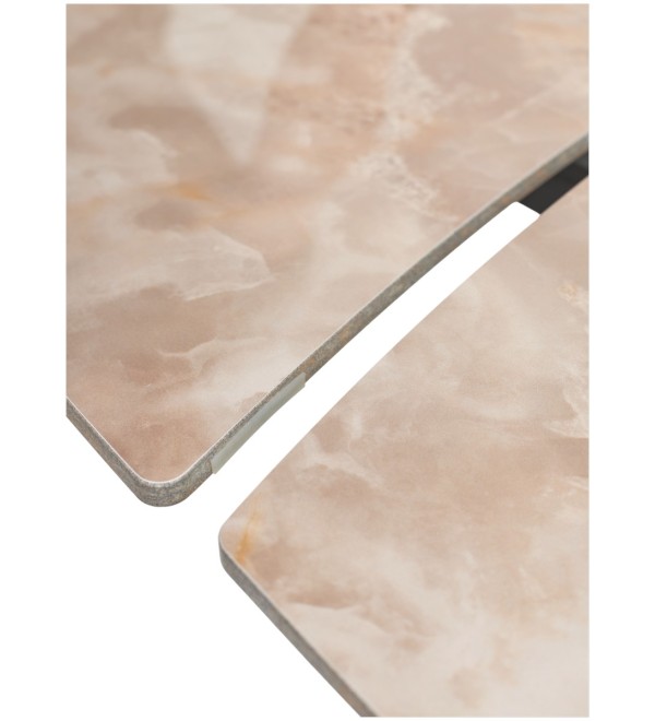 Стол БАЛД (BALDE) 140 цвет АМБЕР ЖАДЕ ГЛЯНЦЕВЫЙ (GLOSS AMBER JADE SOLID CERAMIC) / ЧЕРНЫЙ, ®DISAUR