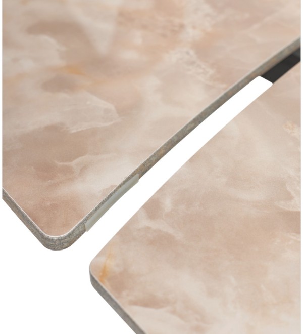 Стол БАЛД (BALDE) 140 цвет АМБЕР ЖАДЕ ГЛЯНЦЕВЫЙ (GLOSS AMBER JADE SOLID CERAMIC) / ЧЕРНЫЙ, ®DISAUR