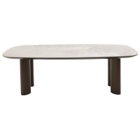 Стол ГАРДЕ (GARDE) 239 цвет Бежевый мрамор CA036, керамика / коричневый, ®DISAUR