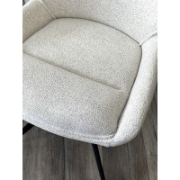 Стул ОВЕ (OVE) 360 град. поворот. RAVEN22 Бежево-белый, ткань / Черный, ®DISAUR