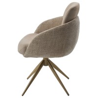 Стул ГРЕЙС (GRACE) 360 град. цвет БЕЖЕВЫЙ PENA-120 / G1229-3, ткань / ШАМПАНЬ  каркас, ®DISAUR