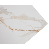 Стол ТАНГО 160 цвет Калакатта (CALACATTA GOLD), керамика / Черный каркас