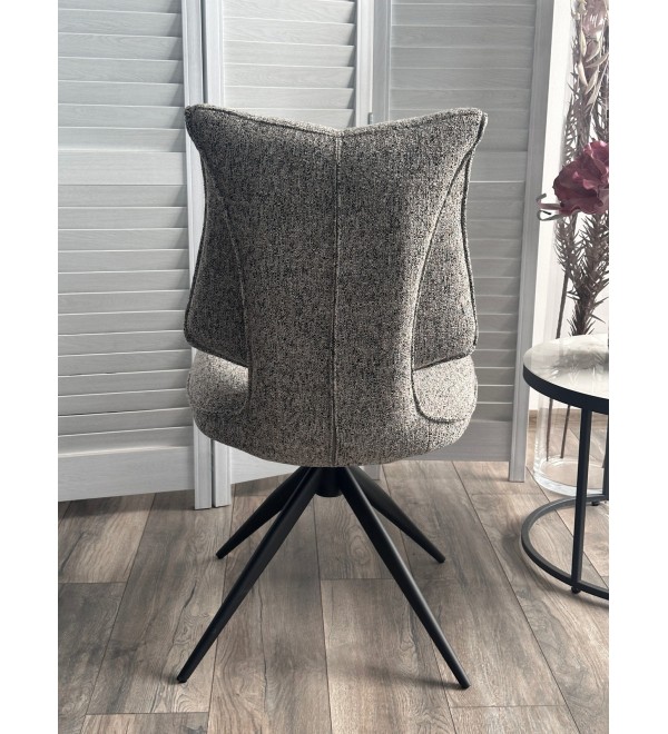 Стул ДЕЛИ (DELI) 360 град, цвет СЕРЫЙ H300126-3, ткань / ЧЕРНЫЙ каркас, ®DISAUR