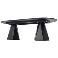 Стол ОРФЕЙ  240 нераскладной цвет ОНИКС (ONYX SABLE PULIDO), керамика / Черный каркас
