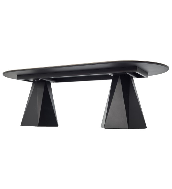 Стол ОРФЕЙ  240 нераскладной цвет ОНИКС (ONYX SABLE PULIDO), керамика / Черный каркас
