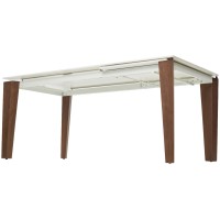 Стол ЭЗМИР (ESMIR) 180 цвет АРАБЕСКАТО (MATTE ARABESCATO SOLID CERAMIC) / ОРЕХ, ®DISAUR