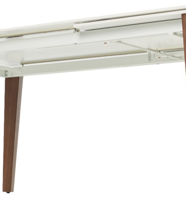 Стол ЭЗМИР (ESMIR) 180 цвет АРАБЕСКАТО (MATTE ARABESCATO SOLID CERAMIC) / ОРЕХ, ®DISAUR