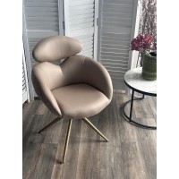 Стул ГУННАР (GUNNAR) 360 град, цвет БЕЖЕВЫЙ VEGA-11 / MIAMI-160, ткань / ШАМПАНЬ каркас, ®DISAUR