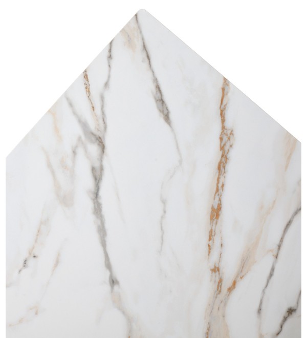 Стол БЭТИС (BETIS) 180 цвет Мрамор (MATTE GILDED WHITE SOLID CERAMIC) / Орех (WALNUT), ®DISAUR