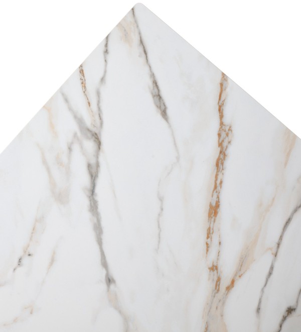 Стол БЭТИС (BETIS) 180 цвет Мрамор (MATTE GILDED WHITE SOLID CERAMIC) / Орех (WALNUT), ®DISAUR