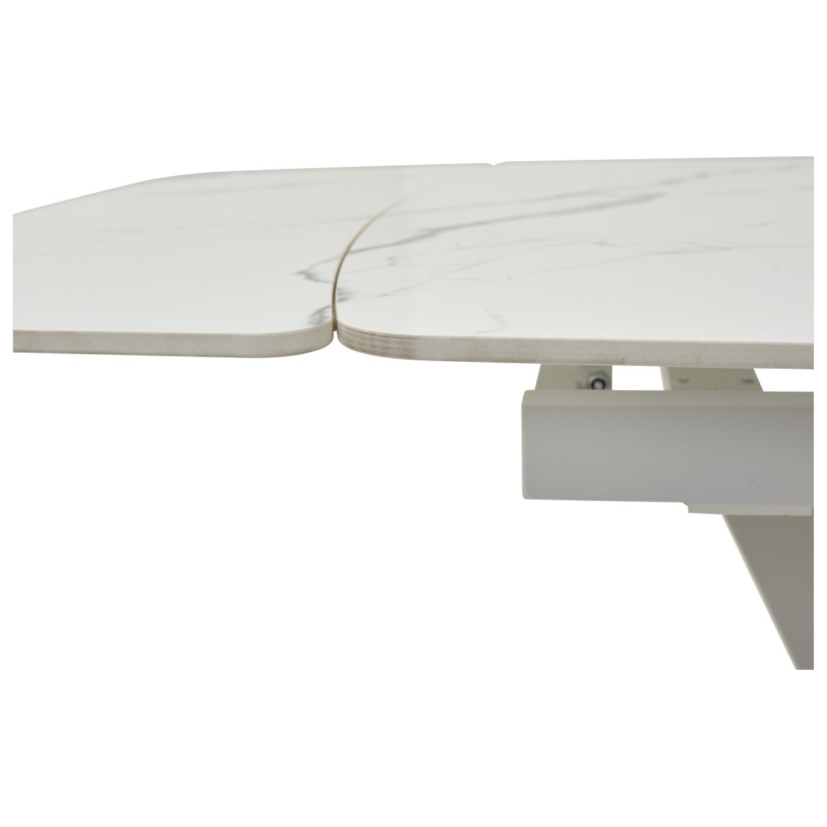 Стол АЛАТРИ (ALATRI) 120 цвет БЕЛЫЙ МРАМОР ГЛЯНЦ. (GLOSS STATUARIO WHITE), керамика / БЕЛЫЙ, ®DISAUR
