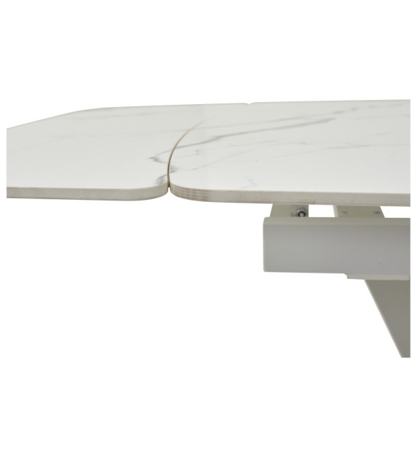 Стол АЛАТРИ (ALATRI) 120 цвет БЕЛЫЙ МРАМОР ГЛЯНЦ. (GLOSS STATUARIO WHITE), керамика / БЕЛЫЙ, ®DISAUR