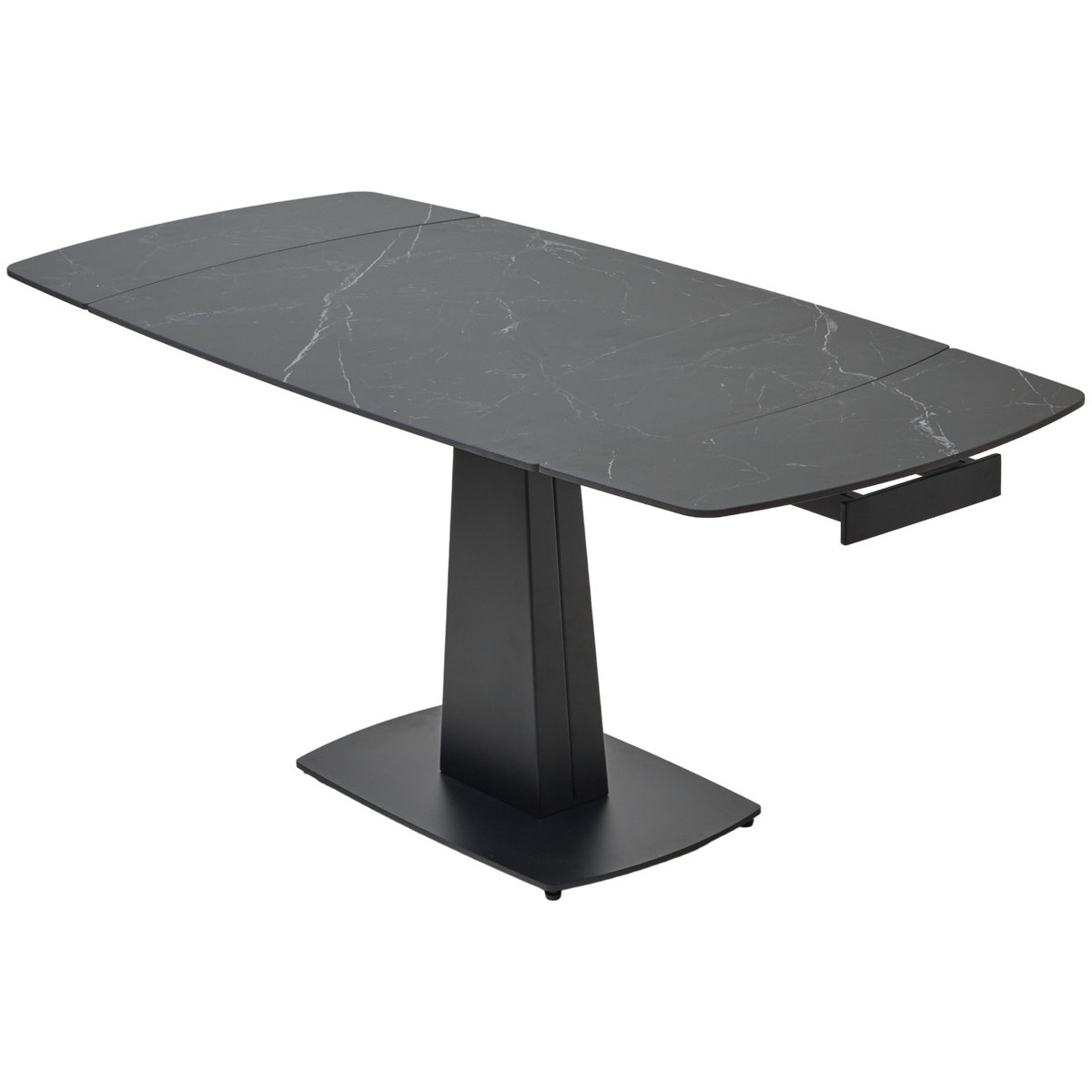 Стол БАЛД (BALDE) 140 цвет ЧЕРНЫЙ МРАМОР МАТОВЫЙ (MATT BLACK MARBLE SOLID CERAMIC )/ ЧЕРНЫЙ, ®DISAUR