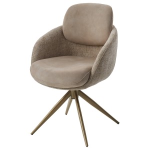 Стул ГРЕЙС (GRACE) 360 град. цвет БЕЖЕВЫЙ PENA-120 / G1229-3, ткань / ШАМПАНЬ  каркас, ®DISAUR