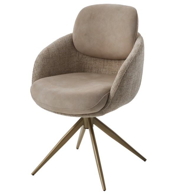 Стул ГРЕЙС (GRACE) 360 град. цвет БЕЖЕВЫЙ PENA-120 / G1229-3, ткань / ШАМПАНЬ  каркас, ®DISAUR