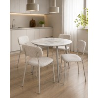 Стол МИЛТОН D89 цвет ПАНДОРА (PANDORA LIGHT), керамика / ЛАТТЕ каркас