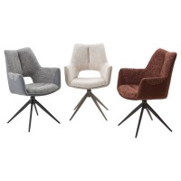Стул ДАВЕН (DAVEN) 360 град, цвет КРЕМОВЫЙ RIELY-111 /  G1038-101, ткань  / ЛАТТЕ каркас, ®DISAUR