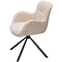 Стул KAROL 180 град. поворот. 3018-10 бежевый, шенилл/ черный каркас, ®DISAUR