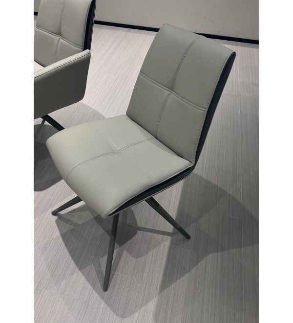 Стул ВИГГЕ (VIGGE) 360 град. поворот.  HF017-11 / HF017-12 Бежевый, экокожа / Черный каркас, ®DISAUR