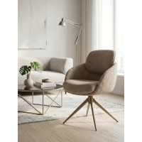 Стул ГРЕЙС (GRACE) 360 град. цвет БЕЖЕВЫЙ PENA-120 / G1229-3, ткань / ШАМПАНЬ  каркас, ®DISAUR