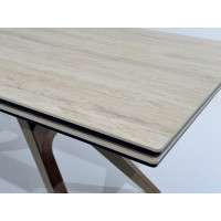 Стол КОСТА (COSTA) 180 ТРАВЕРТИН (MATTE SPANISH TRAVERTINE) керамика/ Латте / Орех натур, ®DISAUR