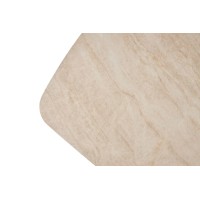 Стол КИРАН (KIRAN) 180 БЕЖЕВЫЙ МРАМОР (MATTE SICILY BEIGE SOLID CERAMIC) / Орех темный, ®DISAUR
