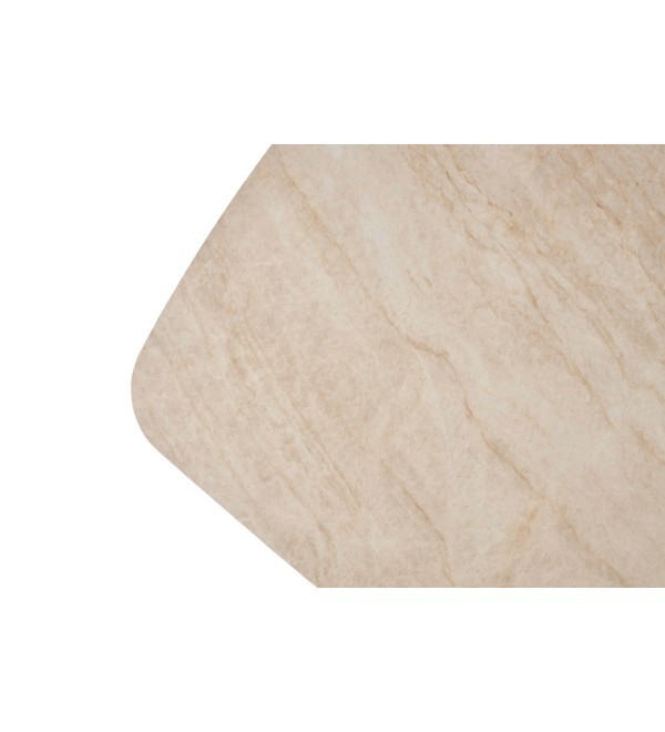 Стол КИРАН (KIRAN) 180 БЕЖЕВЫЙ МРАМОР (MATTE SICILY BEIGE SOLID CERAMIC) / Орех темный, ®DISAUR