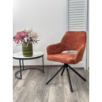 Стул НУРИ (NURI) 180 град. поворот. цвет 3018-09 терракотовый, шенилл/ черный каркас, ®DISAUR