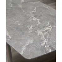 Стол РИВОЛИ (RIVOLI) 140 цвет ЛАТТЕ МАТОВЫЙ (MATT LATTE STONE SOLID CERAMIC) / ТАУПЕ, ®DISAUR