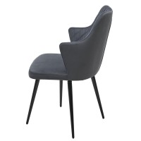 Стул ГЕРМАН (HERMAN) 360 град. BM-3 ТЕМНО-СЕРЫЙ, велюр / черный каркас