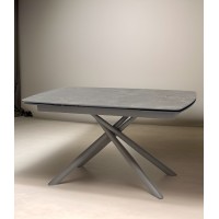 Стол РИВОЛИ (RIVOLI) 140 цвет ЛАТТЕ МАТОВЫЙ (MATT LATTE STONE SOLID CERAMIC) / ТАУПЕ, ®DISAUR