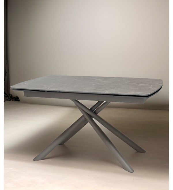 Стол РИВОЛИ (RIVOLI) 140 цвет ЛАТТЕ МАТОВЫЙ (MATT LATTE STONE SOLID CERAMIC) / ТАУПЕ, ®DISAUR