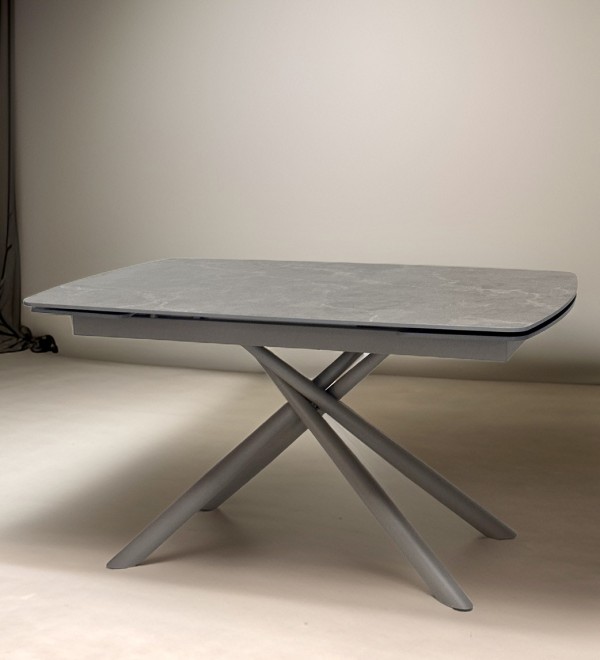 Стол РИВОЛИ (RIVOLI) 140 цвет ЛАТТЕ МАТОВЫЙ (MATT LATTE STONE SOLID CERAMIC) / ТАУПЕ, ®DISAUR