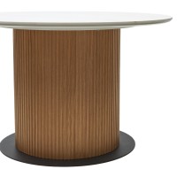 Стол МЕСА (MESA) D120 цвет БЕЛЫЙ МРАМОР M326 / ДУБ, ®DISAUR