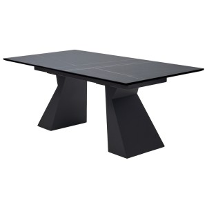Стол БОГАРТ 200 цвет ТИТАН (TITANIUM BLACK PULIDO), керамика / Черный