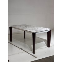 Стол ЭЗМИР (ESMIR) 180 цвет АРАБЕСКАТО (MATTE ARABESCATO SOLID CERAMIC) / ОРЕХ, ®DISAUR