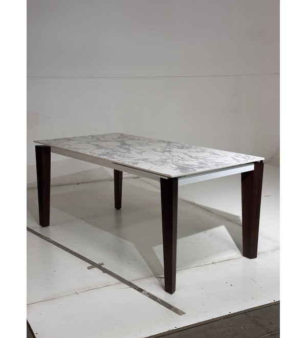 Стол ЭЗМИР (ESMIR) 180 цвет АРАБЕСКАТО (MATTE ARABESCATO SOLID CERAMIC) / ОРЕХ, ®DISAUR