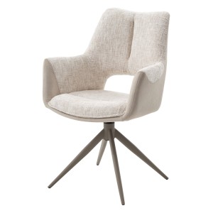 Стул ДАВЕН (DAVEN) 360 град, цвет КРЕМОВЫЙ RIELY-111 /  G1038-101, ткань  / ЛАТТЕ каркас, ®DISAUR