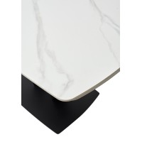 Стол АЛАТРИ (ALATRI) 120 цвет БЕЛЫЙ МРАМОР МАТОВЫЙ (MATT WHITE MARBLE) керамика / ЧЕРНЫЙ, ®DISAUR